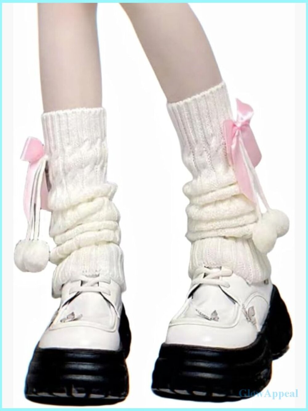 Kawaii Japanese Cable Knit Thigh High Leg Warmers Loose Socks